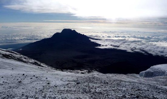 14671547 - the snowy peak of mt kilimanjaro in tanzania, africa